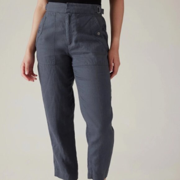 NWT Athleta Voyager Linen Pants, Size 22, Color Granite Blue - Picture 1 of 1
